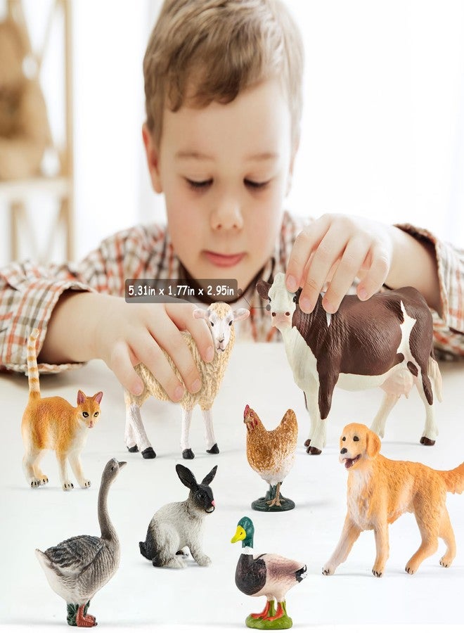 Divwa 15 Pcs Farm Animal Toy for Toddler Kid, Plastic Toy Farm Animal Figure Set Playset Including Cow Horse Goat Sheep Pig Donkey Goose Duck Turkey Chicken Dog Cat Rabbit for Kid Age 3-5 5-7 - Image 5
